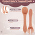 6 Pieces Silicone Baby Feeding Forks and Spoons Set, Safety First Stage Self Feeding Supplies for Toddlers
