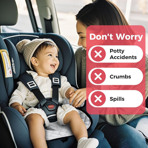 Zoiapai 2-Pack Waterproof Piddle Pads, Potty Training Car Seat Protector & Reusable Liner Non-Slip, Leak-Proof Cover
