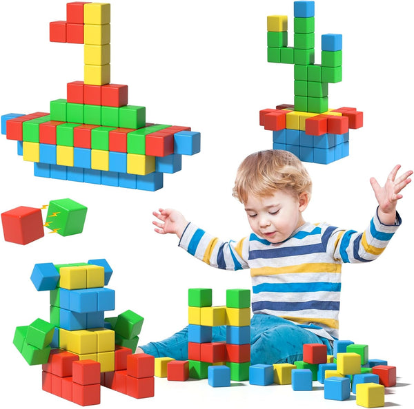 Magnetic Blocks Large, 56PCS 1.34in Magnetic Building Blocks, 3D Magnetic Cubes for
