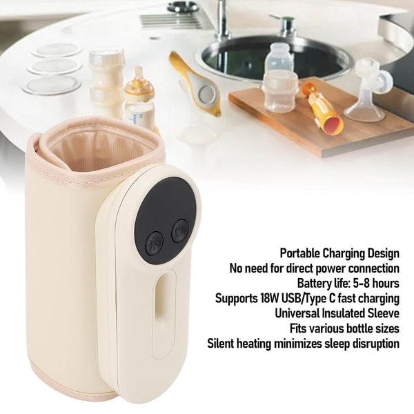 Hamwesh 8000mAh Baby Bottle Warmer, USB Rechargeable Portable Rapid Heating Bottle Warmer, Baby Milk with Universal