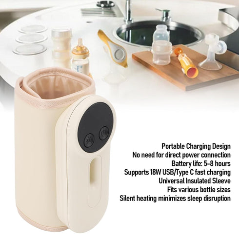 Portable Baby Bottle Warmer for Travel, USB Bottle Warmer Heater, Fast Heating & Long Lasting Warming, Baby Milk Warmer