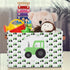 Closet 2 Pack Truck Car Storage Basket, Green Tractor Foldable Storage Bin with Handle Fabric Rectangular Storage Box