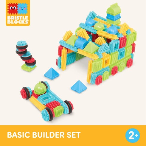 112 Playset Set 2+ Battat Bristle Blocks STEM Interlocking Building Blocks Pieces Developmental Toys for Toddlers & Kid