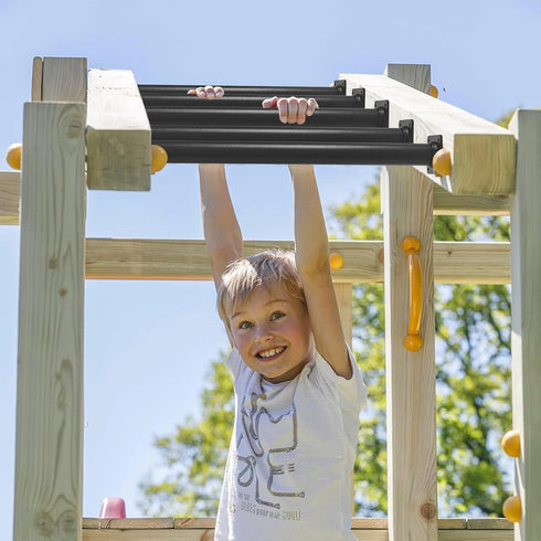 Outdoor Black Monkey Bars: Set of 6 for Backyard Swing Set, Playground Kids Safety Climbing Handle Bars