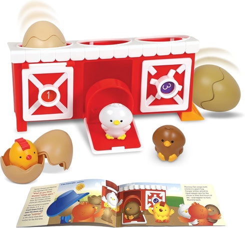 Learning Resources Peeksville Hide & Cheep Chicken Coop, Farm Animals, Farm Toys,