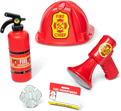 Set Melissa & Doug Fire Chief Role Play Costume Dress-Up