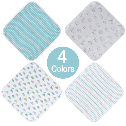 24Pack 9x9 Viviland Baby Washcloths, Baby Wash Cloths for Newborn, Baby Towels and Infant Bath Face Washcloths for Boys