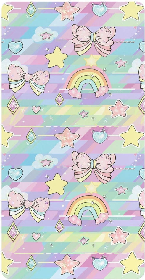 miaozhen Cotton Crib Sheets for Baby Boys Girls Soft Comfy Bow Star Cartoon
