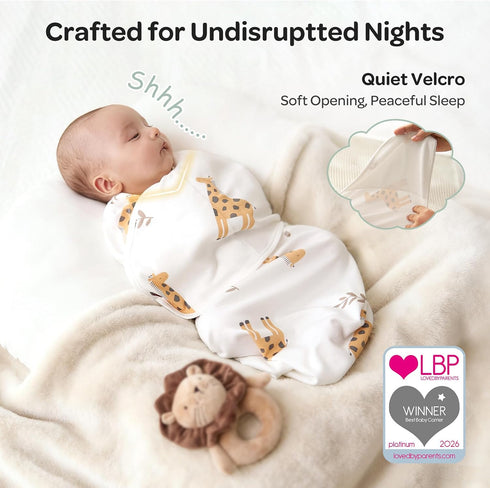 Momcozy 0-3 2-Pack, Swaddles for Newborns, Quiet Fastener Swaddle Suitable for Infant Months, New-Parent-Friendly Sleep