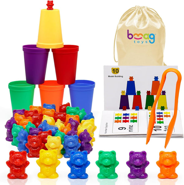 Bmag Counting Bears with Matching Cups, Preschool Learning Toys for Color Recognition and Math Games