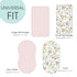 Set 2 Pack, GRSSDER Stretchy Ultra Soft Baby Fitted Bassinet Sheet Universal Cradle for Rectangle, Oval, or Hourglass