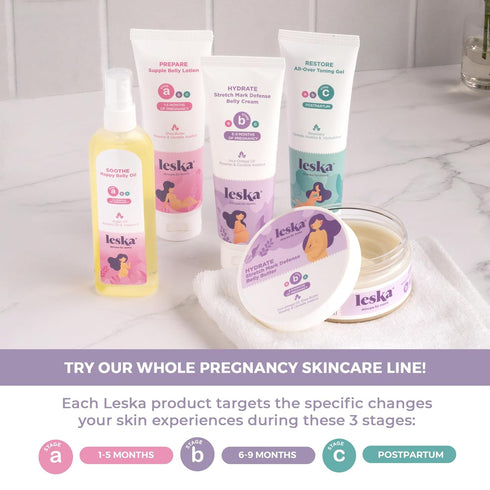 Maternity Stretch Mark Moisturizing Oil, STAGE A: SOOTHE Happy Belly Oil for Pregnancy Months 1-5, 4.22oz