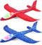 2 Pack LED Light Airplane,17.5" Large Throwing Foam Plane,2 Flight Mode Glider