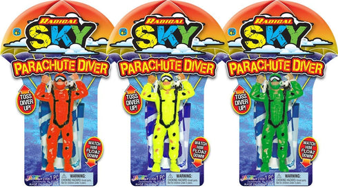 JA-RU Parachute Action Figure Toys, Flying Glider Army Men for Kids, Outdoor Summer Yard Games & Party Favors