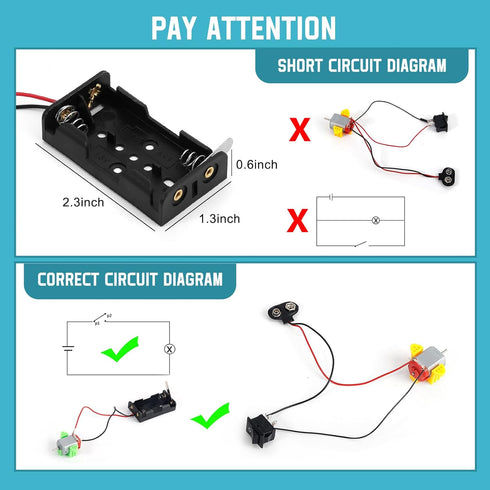 Sntieecr 276PCS DC Motor Kit, Mini Electric Circuit Kit for DIY Science Projects with Motors, LED Light & Gears