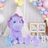 MaoGoLan 4 Pcs Purple Dinosaur Stuffed Animals Set, Plush Toys for Toddlers, Mummy Dinosaur with 3 Baby Triceratops