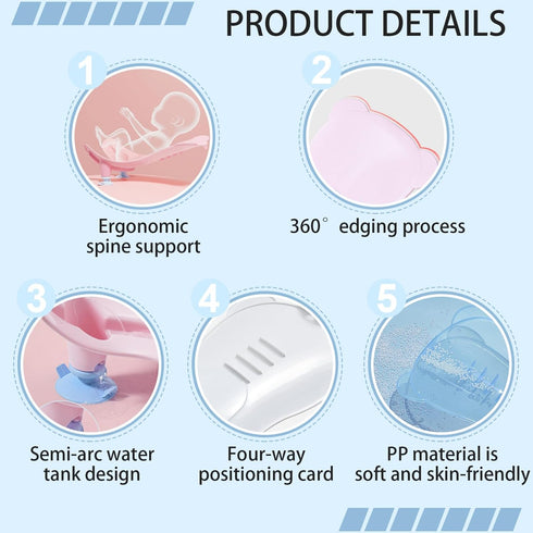 CNAFGBGG Counter Baby Sink Bath with Suction Cup, Portable Sink Baby Bath with Hanging Hole, Buttock Support Washing