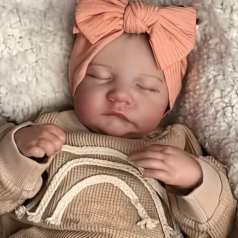YuDill 17 Inch 3+ Realistic Baby Doll for Girls Age Full Vinyl Washable Body, Soft Touch, Closed Eyes Lifelike Toy Gift