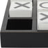 Deco 79 Black Wood Tic Tac Toe Game Set with White Block Pieces, 14" x 14" x 4"