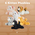 PREXTEX Realistic Small Cat Stuffed Animal, 6 inch Plush Kittens with Lifelike Details, 6 Pack for Kids or Home Decor