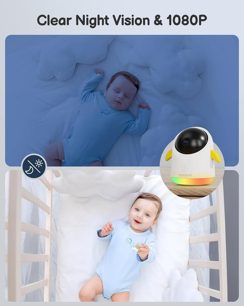 TOAIOHO 4.3' 2-Way 2.4G Baby Monitor with Camera and Audio WiFi/No WiFi: Baby Monitor WiFi Smartphone APP Control