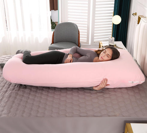57 Inch Amagoing Pregnancy Pillow, U Shaped Maternity Full Body Pillow for Sleeping, Support for Women with Hip, Leg
