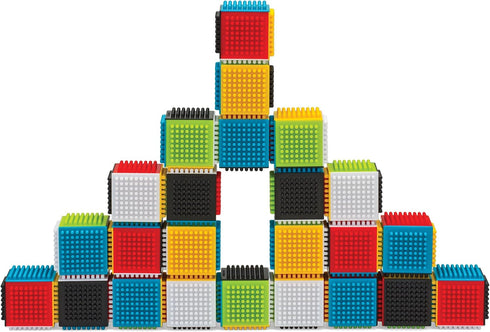 Infantino Press & Stay Sensory Blocks, Developmental Activity Blocks, 24-Piece Multicolor Stacking