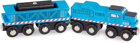 Battat Classic Trains 6Pc Wooden Railroad Set - Magnetic Toy Trains with Engines & Cars for Kids 3 Years +