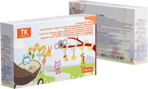 TUMAMA Spiral Car Seat Toys - Baby Toys for 0-12 Months, Infant Stroller Toy with Rattle and Teether