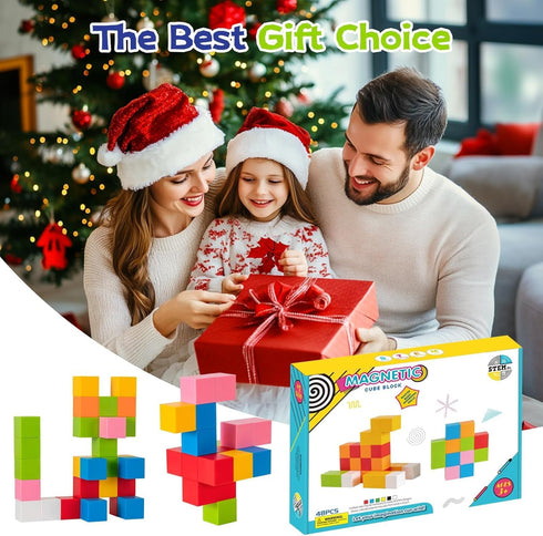 Hisine 24 1.18 inch 3 4 5 6 7 8 3+(ESP. 3-8) (48) Magnetic Blocks, PCS Magnetic Building Blocks for Toddlers Years Old