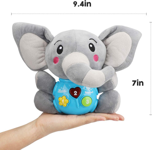 STEAM Life Baby 3-6 Months Boy Gifts, Musical Plush Elephant Toys for Newborn Toddler, Light Up Stuffed Animal