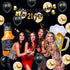 21st Birthday Decorations for Him, 40 Inch Gold 21 Number Balloons, Cheers to 21 Years Banner, Fringe Curtains and Cups
