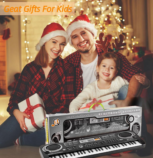 61 Keyboard Piano for Kids beginner Portable Electric Digital Piano Keyboards key Musical Instruments Toy w/Microphone
