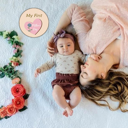 cephira Set 1-12, Monthly Baby Milestone and First Holiday Signs, Wooden Baby Months Disc Hello World Newborn