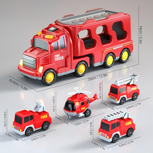 Beby Buty 5 1 3-5, 3 4 5 6 in Fire Truck Cars for Toddlers Boy Car Truck Toys with Light Sound, Birthday Gifts for Year