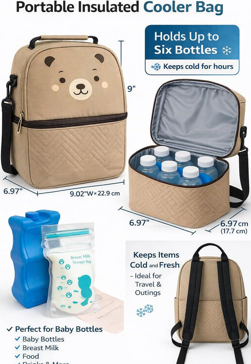 Generic breast milk cooler travel bag with an exclusive and delicate design, five Breastmilk Storage Bags are included