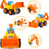 Push and Go Friction Powered Cars Toy Set - Construction Vehicles for 1-3 Year Old Boys - Tractor, Bulldozer, Mixer