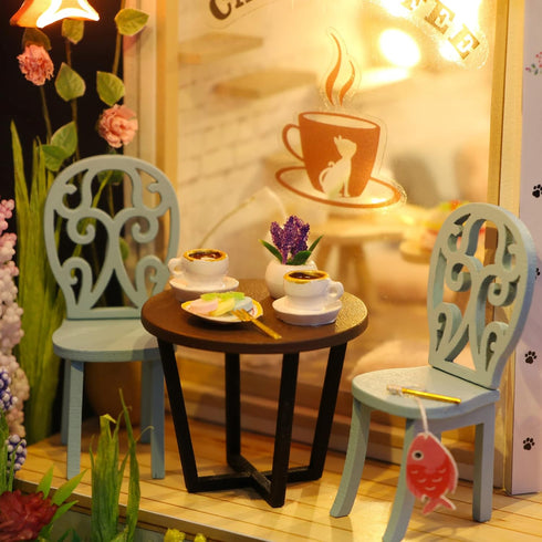 MAGQOO Dollhouse Miniature with Furniture DIY Wooden Dollhouse Kit Tiny House DIY House Kit Creative Room Idea Dust