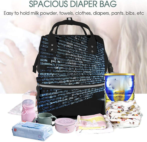 DWVTSLH Programmer Programming Backpack Mummy Backpack Code Diaper Bag Multifunction Nappy Bags Waterproof Large