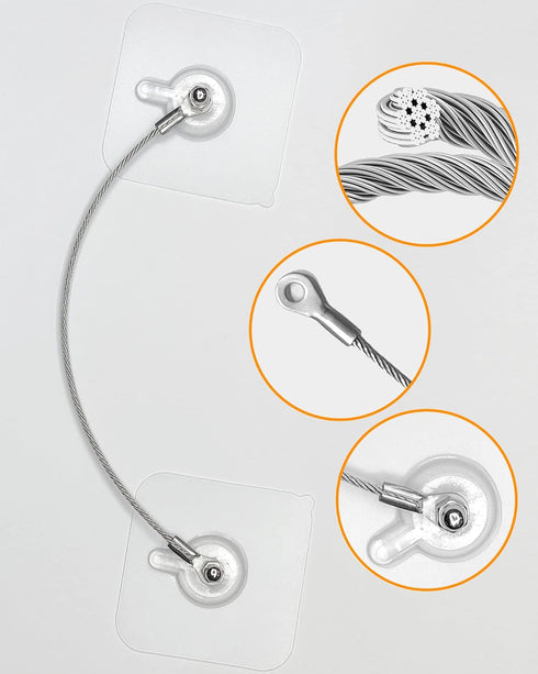 10 Pack, 12 inches Furniture Anchors Kit for Baby Proofing, Adhesive TV Safety Straps Use to Prevent Falling and Anti