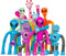 Pop Tubes Skeleton Fidget Toys for Kids, 8Pack Robot Fidget Pop Toys