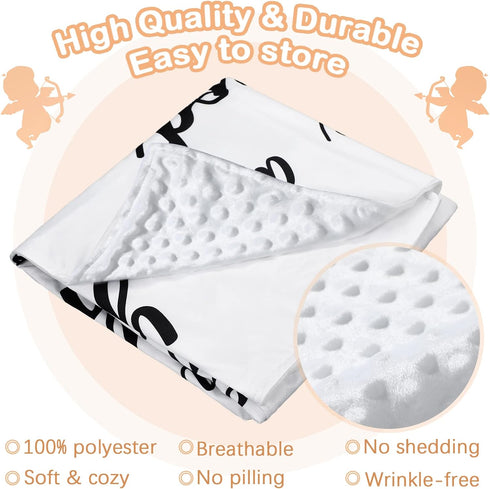 Christian Gift for Baby Plush Blanket with Dotted Backing, Baptism Blanket Scripture Quote Swaddle for Newborn Boy