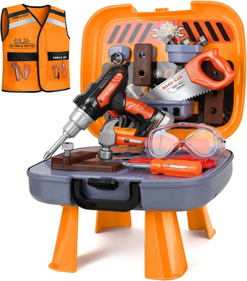 ZHYLLO Toddler Tool Set for Age 3-5 Kids Tool Set with Tool Box