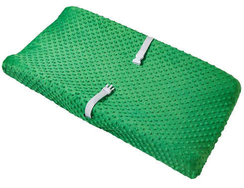 Solid Changing Table Pad Cover, Ultra Soft Cozy Dots Plush Cradle Sheet, Fits 32"/34"x16" Contoured Diaper Pad (Fern