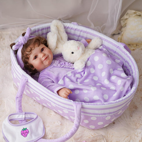 8 17-22 Inch BABESIDE Pcs Reborn Baby Doll Clothes with Bassinet for Babydolls, Reborn Baby Doll Accessories fit Dolls
