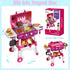 Playset 2 3 4 5 6 7 8 Kid Toy Grill, BBQ Grill with Light Sound, Smoke Effect and Wheels, Pretend Food, Little Chef
