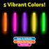 PartySticks Mini Glow Sticks 200 Pack, Glow-in-the-Dark Small Neon Light Sticks for Easter Eggs, Party Favors