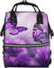 HCBPWVQA Purple Flower Butterflies Diaper Bag with Changing Pad and Pacifier Holder, Multifunction