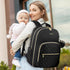 Backpack, Lozenge-Black LOVEVOOK Diaper Bag Quilted Baby Bag with Changing Pad & Pacifier Holder, Waterproof Travel
