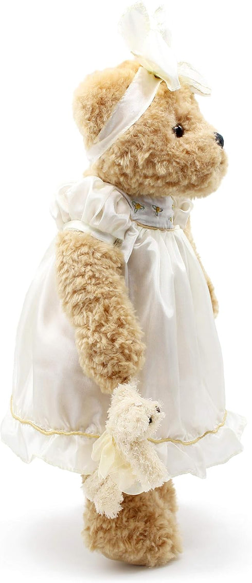 oitscute 16" Teddy Bears Baby Soft Plush Stuffed Animal Toy for Girls (White Lace)